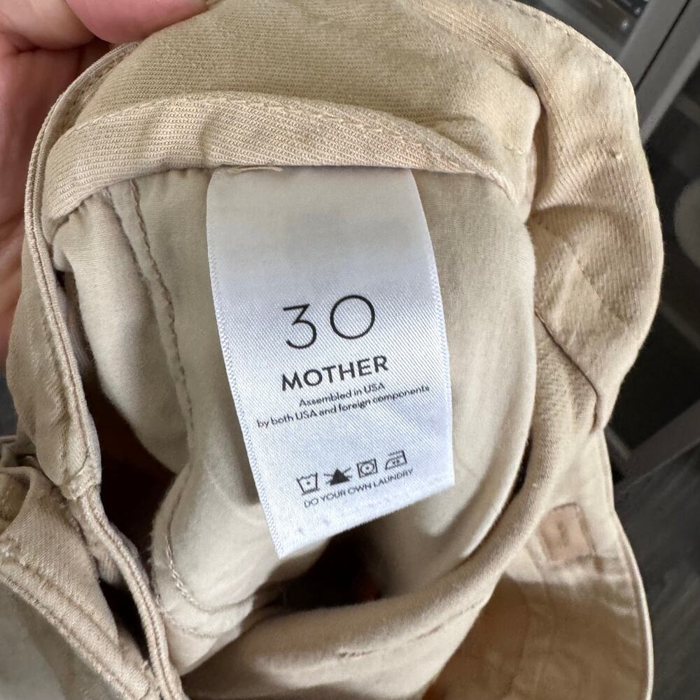 Mother The Cinch Greaser High Rise Wide Leg Tan Trouser 30 Chalk It Up Jeans - Picture 6 of 7